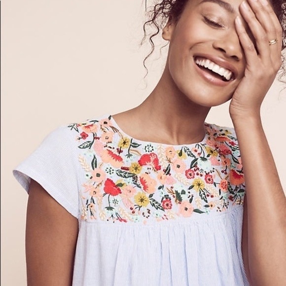 Anthropologie Maeve Chrissy Embroidered Dress - Picture 3 of 9